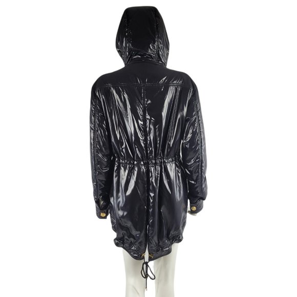 NEW Balmain Black Hooded Padded Glossed-shell Jacket - Picture 6 of 9